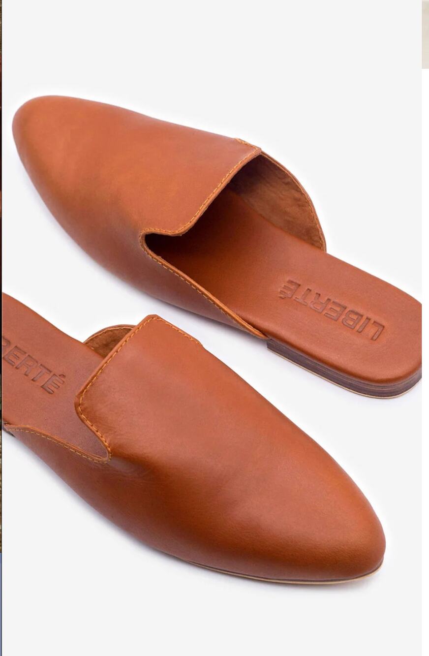 Liberte The Modern Mule in Cognac Tan Brown Leather size 8